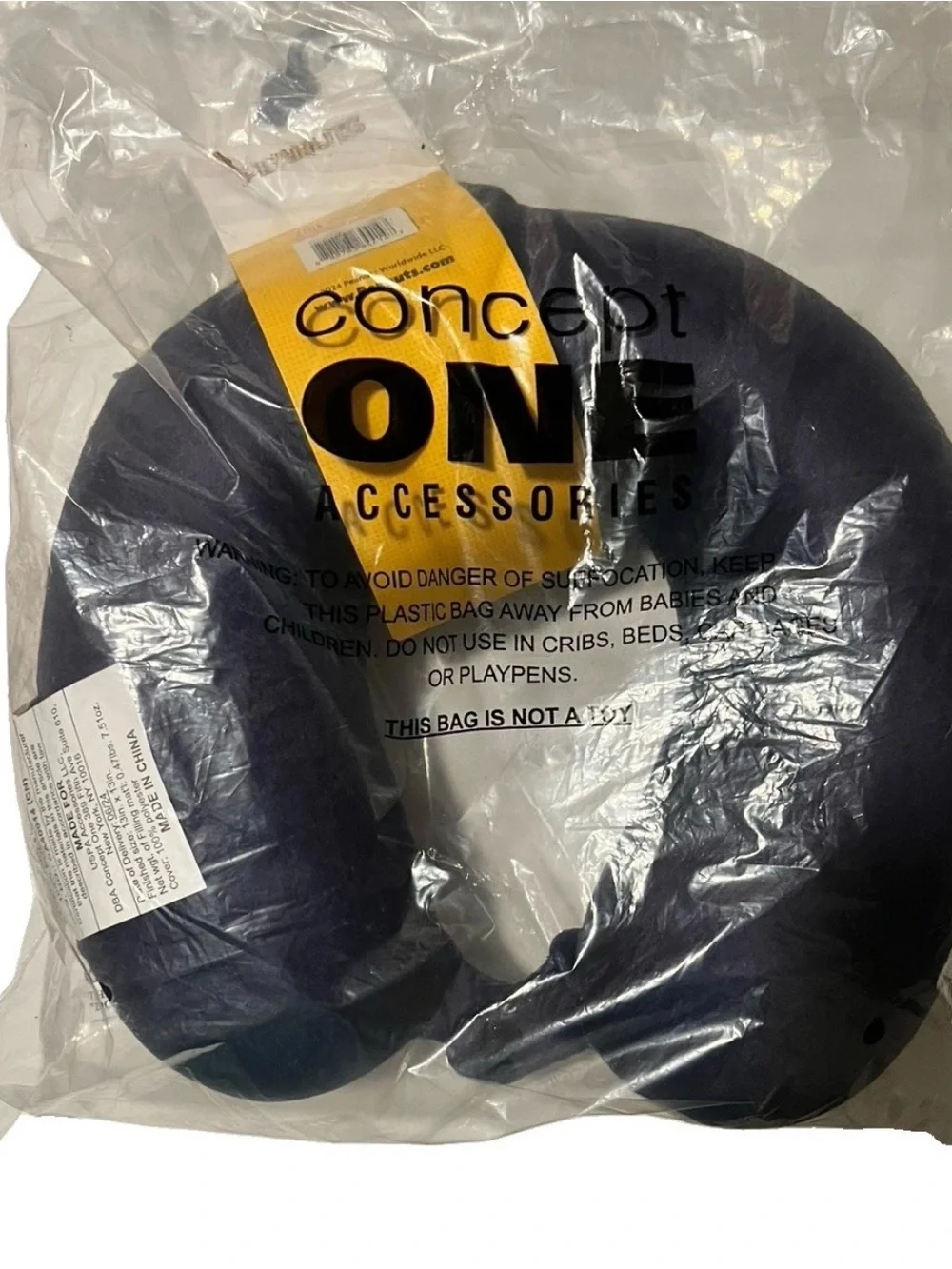 Peanuts New With Tags 2025 Memory Foam Snoopy Neck Pillow Gray/Yellow
